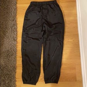 SHEIN Youth Nylon Joggers Black